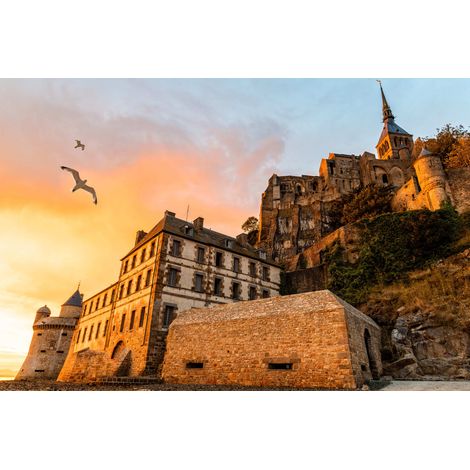 Tableau sur toile Soleil couchant 80x120 cm - Impression sur Toile Murale Décorative - Image imprimée en HD sur Toile - Toile sur Châssis en Bois FSC - Fabriqué en France (1/5)