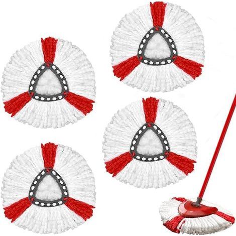 Confezione da 4 testine di ricambio compatibili con il mocio Vileda Turbo 2-in-1, coprimocio di ricambio, testine di ricambio in microfibra per moci e aspirapolvere. (1/5)
