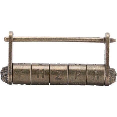 BUNTHAUS Lntyq Verrouillage de Mot Passe Bronze, Cadenas Lettre Vintage Anglais Mots Mot de Passe Cadenas Serrure pour Antique Boîte en Bois Boîte Bijoux Armoires (1/5)
