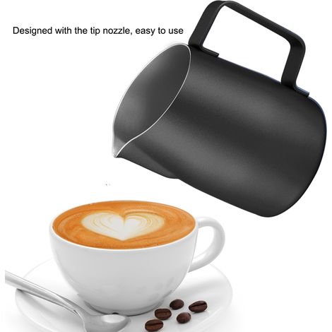 Mousseur à lait durable en acier inoxydable pour café, idéal pour la cuisine, l'hôtel et les fêtes (noir) (1/5)
