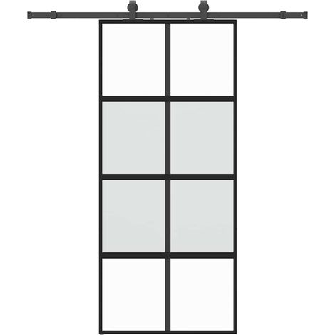 Maison Exclusive - Schiebetür mit Beschlag Schwarz 90x205 cm Hart