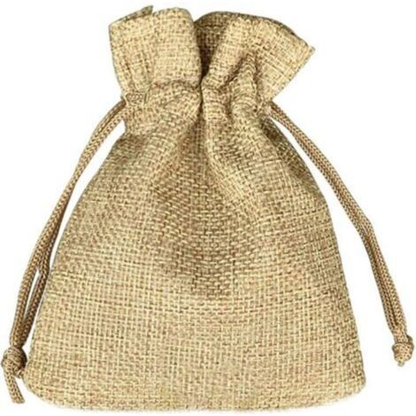 Sachet100Pcs Sachets en Jute 7x9cm, Sacs-Cadeaux Réutilisable, Toile de Jute Pochettes avec Cordon de Serrage pour Bijoux Cadeau Fête Anniversaire Noël Mariage DIY - Kakidengyank (1/4)