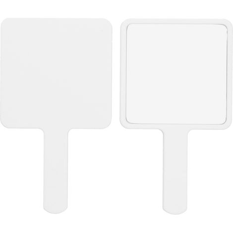 2pcs Miroir de Maquillage Portable Compact - Miroir de Vanité Cosmétique Carré Blanc (1/5)