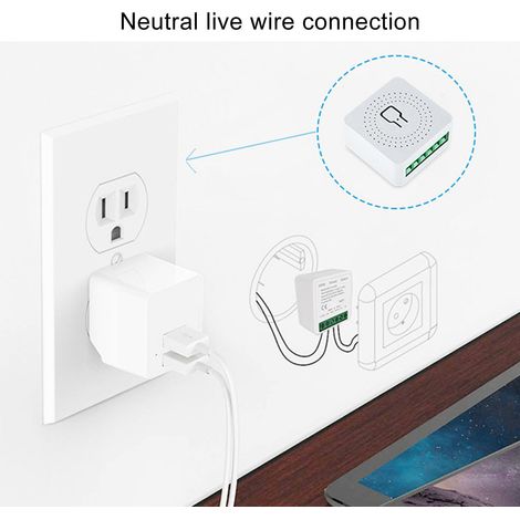Interrupteur mural intelligent WiFi Mini DIY 16A AC100-240V 50/60Hz, module de commande d'éclairage domestique, télécommande sans fil, 1 pièce (1/5)
