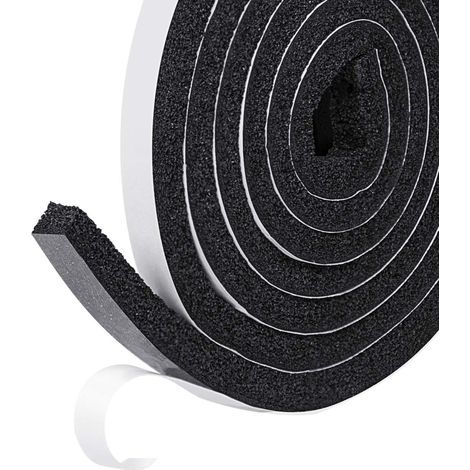 Joint Adhésif pour Isolation Porte Garage Fenêtre, Joint en mousse Caoutchouc Multiusage, 2 rouleau X 12mm X 12mm X 2m, Joint Antichoc Coupe Vent Calfeutrage, Protection Meuble entre Mur, Noi (1/5)