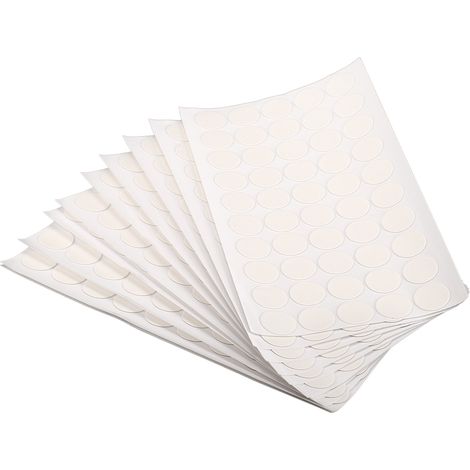 Pastilles auto-adhésives, 10 feuilles, 20 mm, 500 pièces, résistantes, transparentes, imperméables, ne laissant aucune trace, double face, à scratch. (1/5)