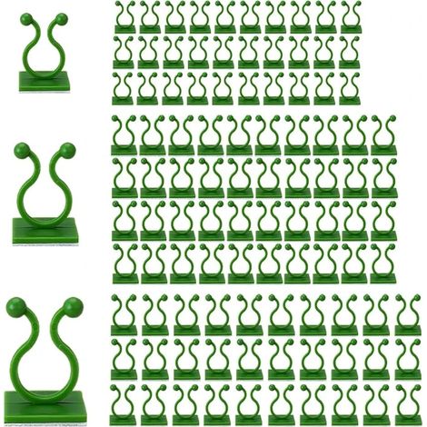 Lot de 100 clips pour plantes vertes, différentes tailles, sans installation, supports pour objets, fixations murales, accessoires pour plantes grimpantes (1/5)