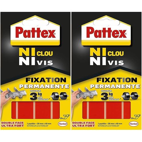20 Pastilles Adhésives Double Face, Fixation Permanente 3kg, Pour Bois Métal Pierre, Intérieur Extérieur