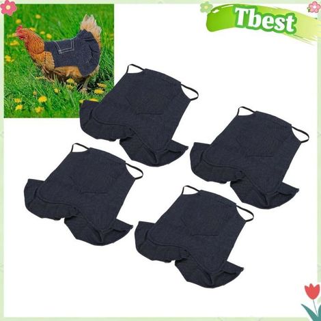 Tbest Selle de poulet Selles de Poulet Réutilisables 4 Pièces, Tabliers de Poule en Denim Respirant à Double outillage coffret (1/5)