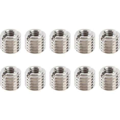 10 Pièces Insérer L'écrou Réducteur de Réparation M6 X 1.0 Femelle et M10 X 1.5 Outil D'extension de Filetage Male Accessoire de Fixation (1/5)