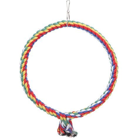 Colorful Cotton Rope Swing Ring Toy for Parrots, Budgies, and Bird Cages (1/5)