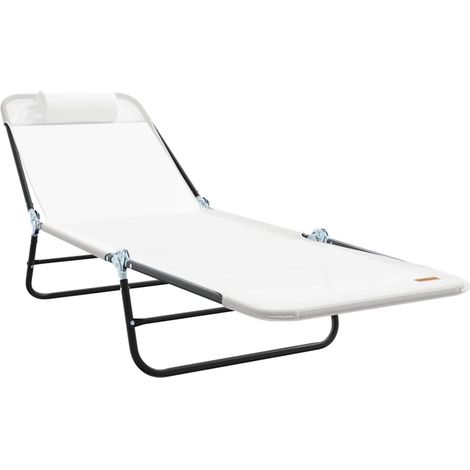 Maison Exclusive - Chaise longue pliante Crème 182 x 55 x 85,5 cm Textilène (1/5)