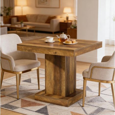 Tisch aus MDF 80 x 80 x 74,9 cm braun, für 1-4 Personen (1/5)