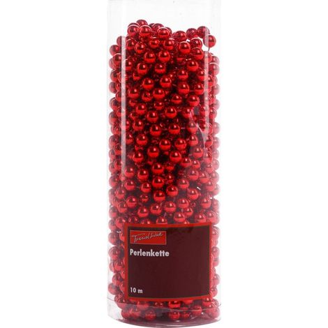 TrendLine Perlenkette bruchfest, langlebig 10 m rot Christbaum- & Feiertagsschmuck (1/2)
