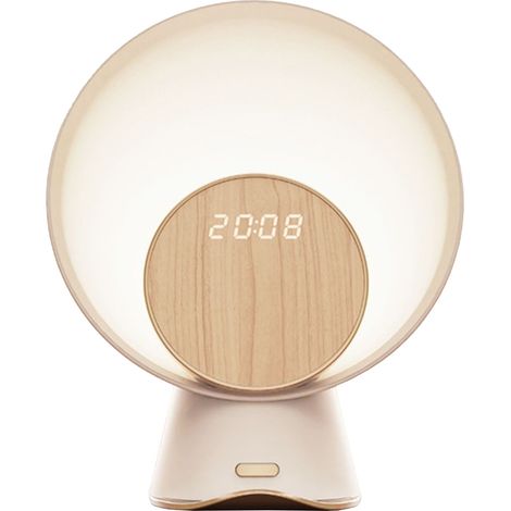 Ortviai Veilleuse LED avec Capteur de Mouvement, Horloge Réveil Bluetooth et Haut-Parleur Sans Fil – Lumière Ambiante 3 Couleurs (1/5)