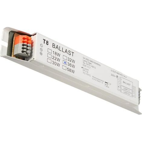 Elektronisches Vorschaltgerät für T8-Leuchtstofflampen (2 x 36 W) mit Start-on-Funktion und Notstromversorgung. AAFGVC (1/5)