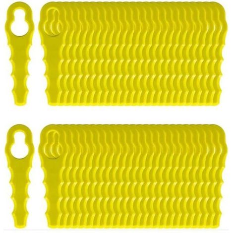 Lot de 100 Lames de Rechange - Compatible Ryobi Coupe Bordure - Têtes Double Lames Dentelées - RAC155 RAC157 RAC158 (1/4)