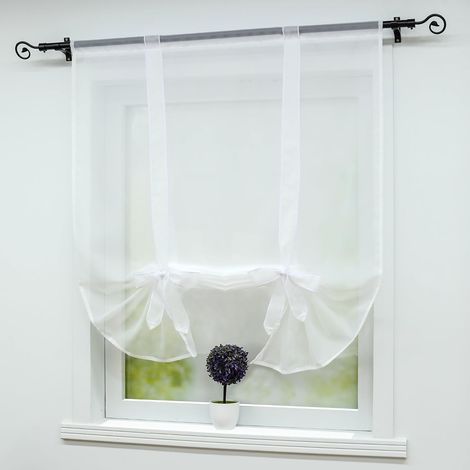 Stores romains avec corde Stores relevables LxH60x140cm Blanc, 2pcsRideaux - Rainbow