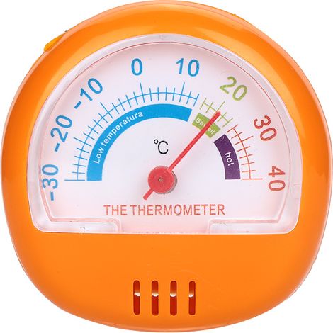 Thermomètre de congélateur et réfrigérateur à cadran large mécanique jaune (1/4)