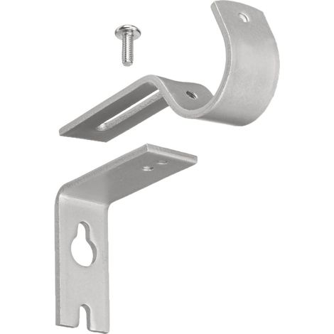 JSSEVN-Basics Crochets Muraux Robustes et Réglables Pour Tringle de 2,5cm (1po), Lot de 3, Nickel Argenté (1/5)