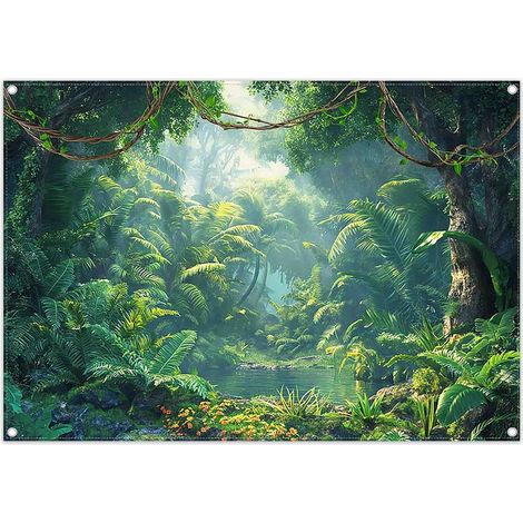 2,1x1,5 m Toile Fond Jungle Tropicale Paysage Naturel Estival (1/5)