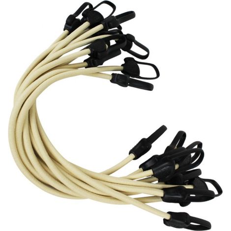 Linxor – Lot de 10 tendeurs sandows sécurisés 60 cm – Embouts en plastique – Charge maximale 100 kg – Normés CE pour bâches d’hivernage