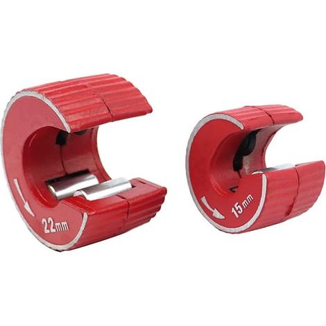 Mini coupe-tube rond en alliage de zinc, outil de coupe pour tuyaux de plomberie, en aluminium, cuivre et PVC, rouge, 15 mm + 22 mm