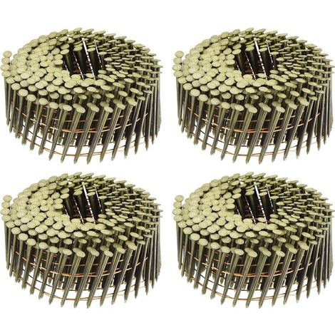QUARKZMAN 1200 Clous Pour Bardage 1-3/4" x 0.083" À Tige Annelée À 15 Degrés À Tête Ronde Pleine En Bobine De Fil Pour Matériaux De Lattage Et De Revêtement (1/5)