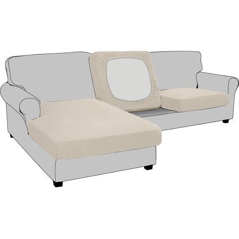 Housse de Coussin Extensible de canapé Housse de Protection pour Meubles Housse de siège de canapé Couvre pour Canapé Protege de Meubles Antipoussière (2 Places,Bègue) (1/5)