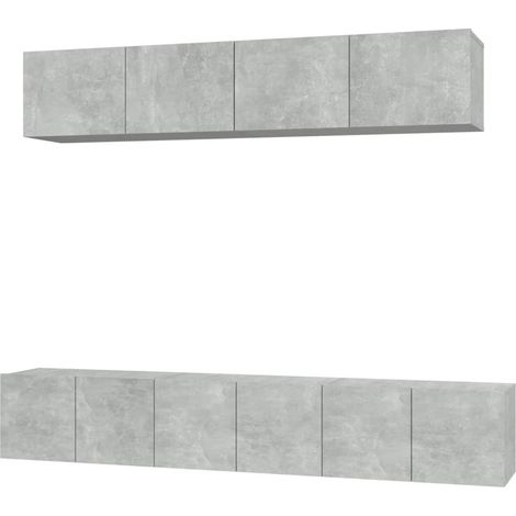 Set di mobili mobile buffet TV televisione soggiorno camera da letto soggiorno 5 pezzi multistrato grigio 020024883