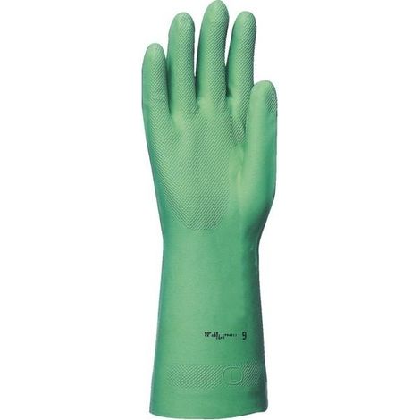 Gants T7 Nitrile Vert Floque 30cm