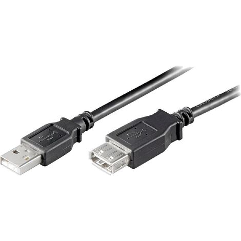 Cable USB A 2.0 male-femelle 1.8m noir