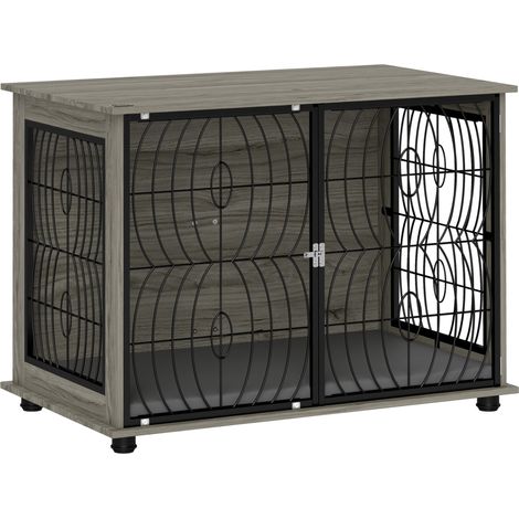 Cuccia da interno per cani con cuscino, grigia, 100 x 60 x 73,5 cm (1/5)