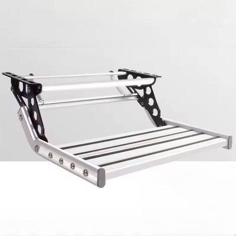 Marchepied manuel monocouche pour camping-car - Pédales antidérapantes en alliage d'aluminium anodisé renforcé, grande élasticité du ressort, bonne flexibilité, bon effet de marche, longue durée de vi (1/5)