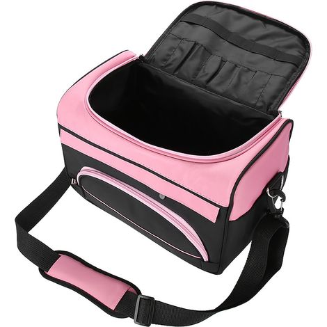 Sac de transport grande capacité pour matériel de coiffure professionnel, rose, idéal pour les voyages. (1/5)