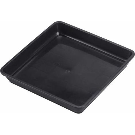 Lot de 10 soucoupes carrées en plastique pour pots de fleurs, pour intérieur et extérieur, pour jardin (18 x 18 x 13 cm, noir) (1/4)