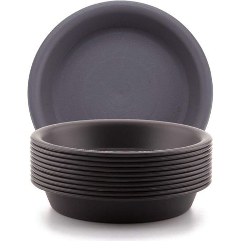 AMXCNOY 14 cm Kunststofftopf für Sukkulenten, flacher Untersetzer zur Wasserspeicherung, 10er-Packung (1/4)
