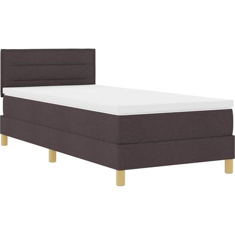 Maison Exclusive - LED Boxspringbett mit Kopfteil Dunkelbraun 90