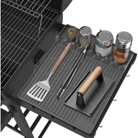 Spatule en silicone pour Blackstone - Grand tapis en silicone avec protection anti-gouttes - Accessoires pour barbecue - Tapis de protection pour étagères latérales (1/5)