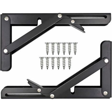 Neige-Equerre Pliable Etagere,Tablette Murale Rabattable,Equerre Pliable Charge Lourde Consoles et Taquets pour éTagèRes Utilisé Pour éTabli, éTagèRe,8 Pouces (1/5)
