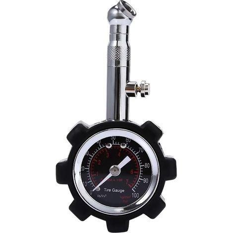 Pneu Manomètre Pression Pneus Haute Précision Noir 100 Psi (1/5)