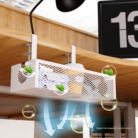 Sous le Bureau Wire rack de rangement punch Free Computer desk Bottom walk Line Board Liner slot socket set set Hub