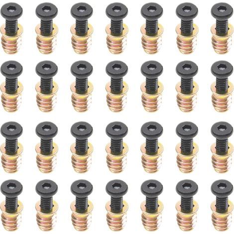 Lot de 28 écrous filetés en bois pour meubles (fixation) – Dimensions 6,3-20 mm x 63,5 mm (1/5)