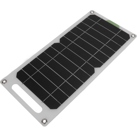 Panneau solaire portable étanche en silicium monocristallin 12 W avec boucles et ventouses pour camping-car, randonnée et activités de plein air. (1/5)