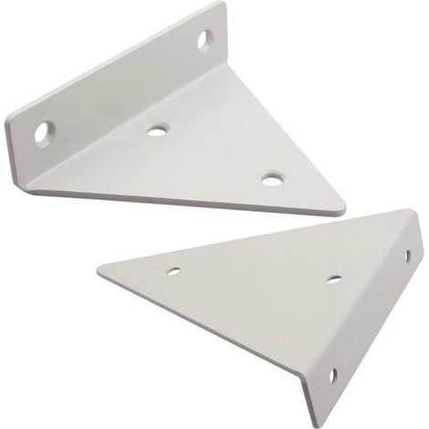 Staffe per mensole a scomparsa, supporti per mensole in metallo, soluzione salvaspazio, staffa triangolare, 23 x 17 cm, bianca (1/5)