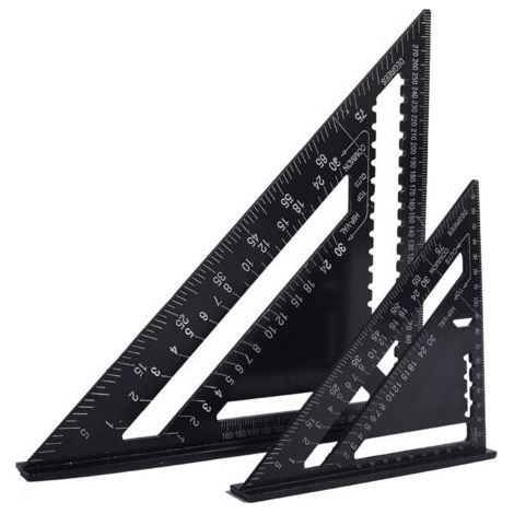 Multifunction Carpenter's Square 18cm and 30cm, Triangle Metal Aluminum Ruler Square Ruler Protractor Guide Angle 45 90 Degrees Carpenter Tools Tracing Tool Wood Carpentry Guidance (1/5)