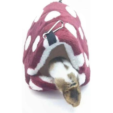 Habitat spacieux pour petits animaux Bordeaux, taille L, cage confortable avec abreuvoir et gamelle, idéale pour rongeurs, lapins nains et cochons d'Inde, teinte vin, accessoires inclus, 1 unité. (1/2)