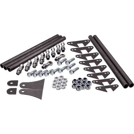 Universal Weld On Parallel 4 Link Suspension Kit Rod Rat Truck 5 Bars Rear black (1/5)