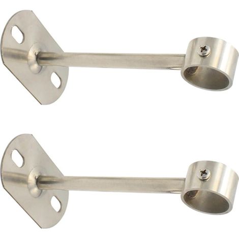 Supports de tringle à rideaux de plafond Alasum en acier inoxydable, lot de 2, faciles à installer pour les barres de douche. (1/5)