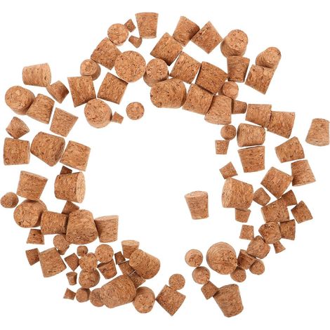 Lot de 100 bouchons liège, bois, coniques, pour vinification (1/5)